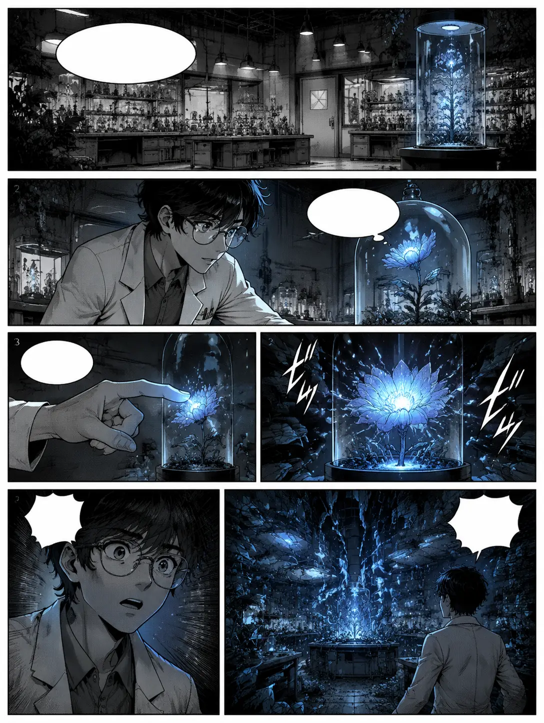 漫画分格页 AI 图片生成示例